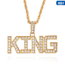 Load image into Gallery viewer, KING QUEEN Hip Hop Pendant Couple Necklace

