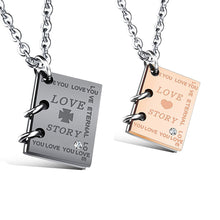 Load image into Gallery viewer, Book Necklace Love Story Matching Couples Bffs Necklace
