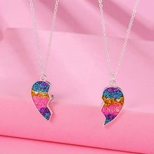 Load image into Gallery viewer, 2Pcs/Set Gradient Color Heart-shaped Magnetic Stitching BFF Friendship Necklace
