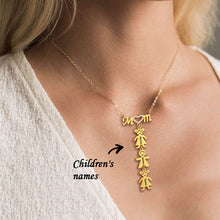Laden Sie das Bild in den Galerie-Viewer, Personalisierte Halskette mit dem Namen der Mutter des Kindes und dem Geschenk der Mutter der Kinder
