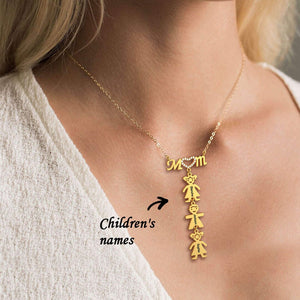 Personalisierte Halskette mit dem Namen der Mutter des Kindes und dem Geschenk der Mutter der Kinder