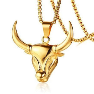 Fashion Bull Pendant Men and Women Gold Necklace