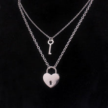 Load image into Gallery viewer, Padlock Key Necklace rock heart Lock with key Necklaces
