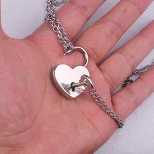 Load image into Gallery viewer, Padlock Key Necklace rock heart Lock with key Necklaces
