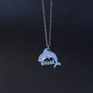 2 Stück niedliche Tier-Halskette mit kleinem Delfin-Anhänger für beste Freundin