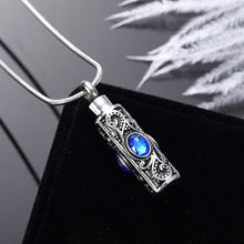 Load image into Gallery viewer, Inlay Crystal Cylinder Urn Ashes Keep Memory Necklace
