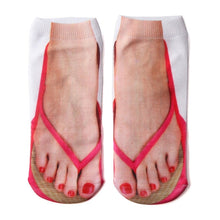 Load image into Gallery viewer, 3D Pattern Manicure Print Socks Flip Flop Funny Hidden Running Socks Women Personalized Low Cut Ankle
