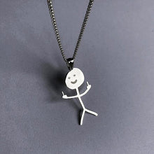 Load image into Gallery viewer, Smile Middle Finger Necklace Stickman Pendant Necklace
